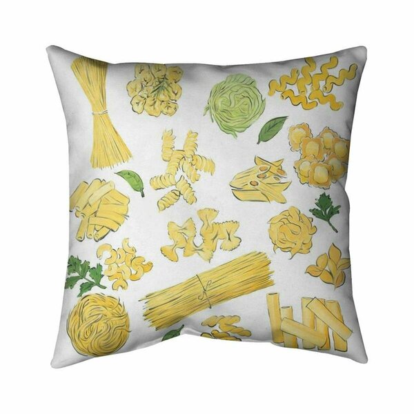 Begin Home Decor 26 x 26 in. Various Kind of Pasta-Double Sided Print Indoor Pillow 5541-2626-GA122